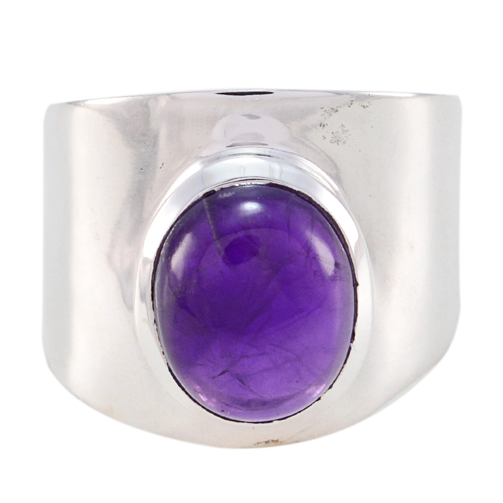 Amethyst Solitaire African 925 Silver Purple Gems Eye catching Armor Ring Jewellery