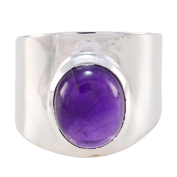 Amethyst Solitaire African 925 Silver Purple Gems Eye catching Armor Ring Jewellery