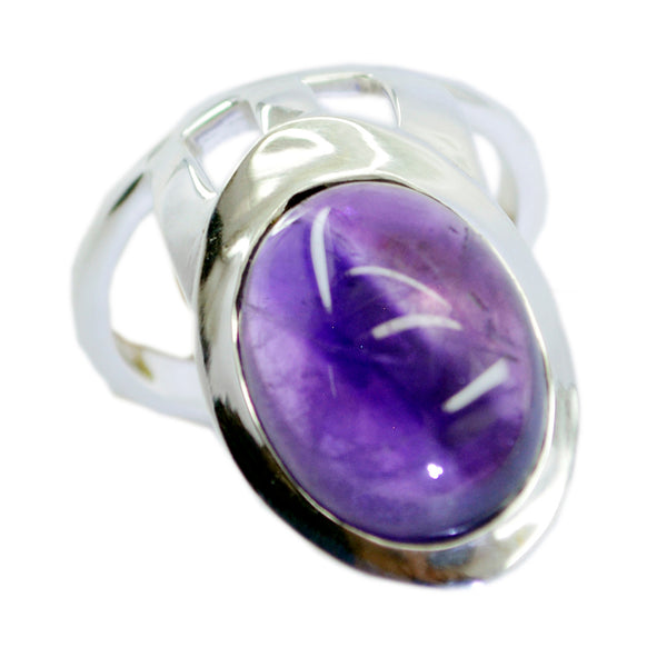 Amethyst Solitaire French 92.5 Silver Purple Gemstones Essential  Signet Ring Jewelry