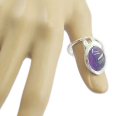 Amethyst Solitaire French 92.5 Silver Purple Gemstones Essential  Signet Ring Jewelry