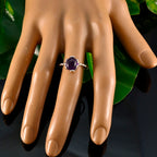 Amethyst Solitaire Japanese Silver Purple Gemstone Delicate Twist Ring Jewellery