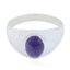 Amethyst Solitaire French Silver Purple Gems Minimal Abstract Ring Jewellery