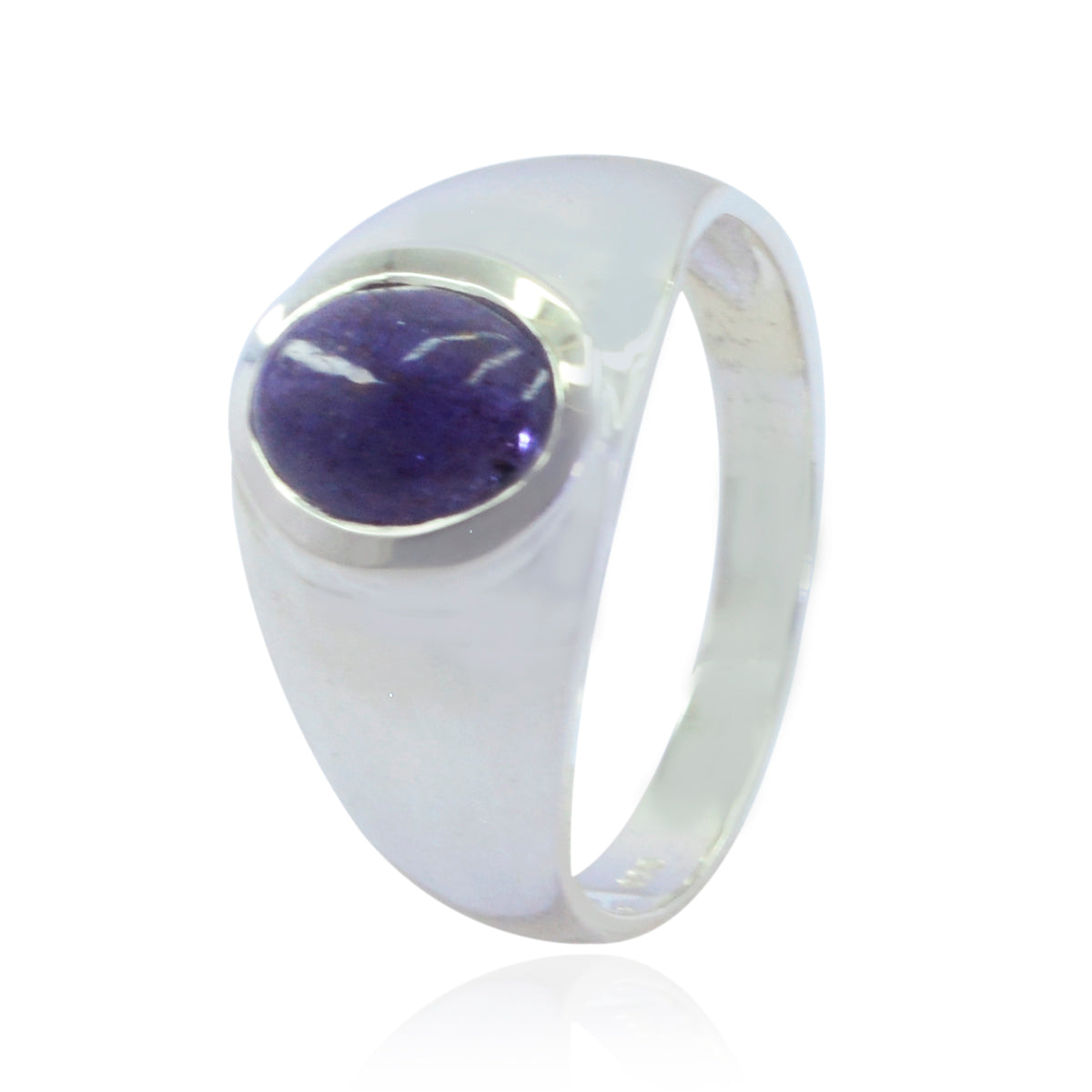 Amethyst Solitaire French Silver Purple Gems Minimal Abstract Ring Jewellery