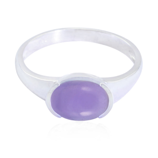 Amethyst Solitaire Korean 925 Silver Purple Gems Delicate Graceful Ring Jewelry