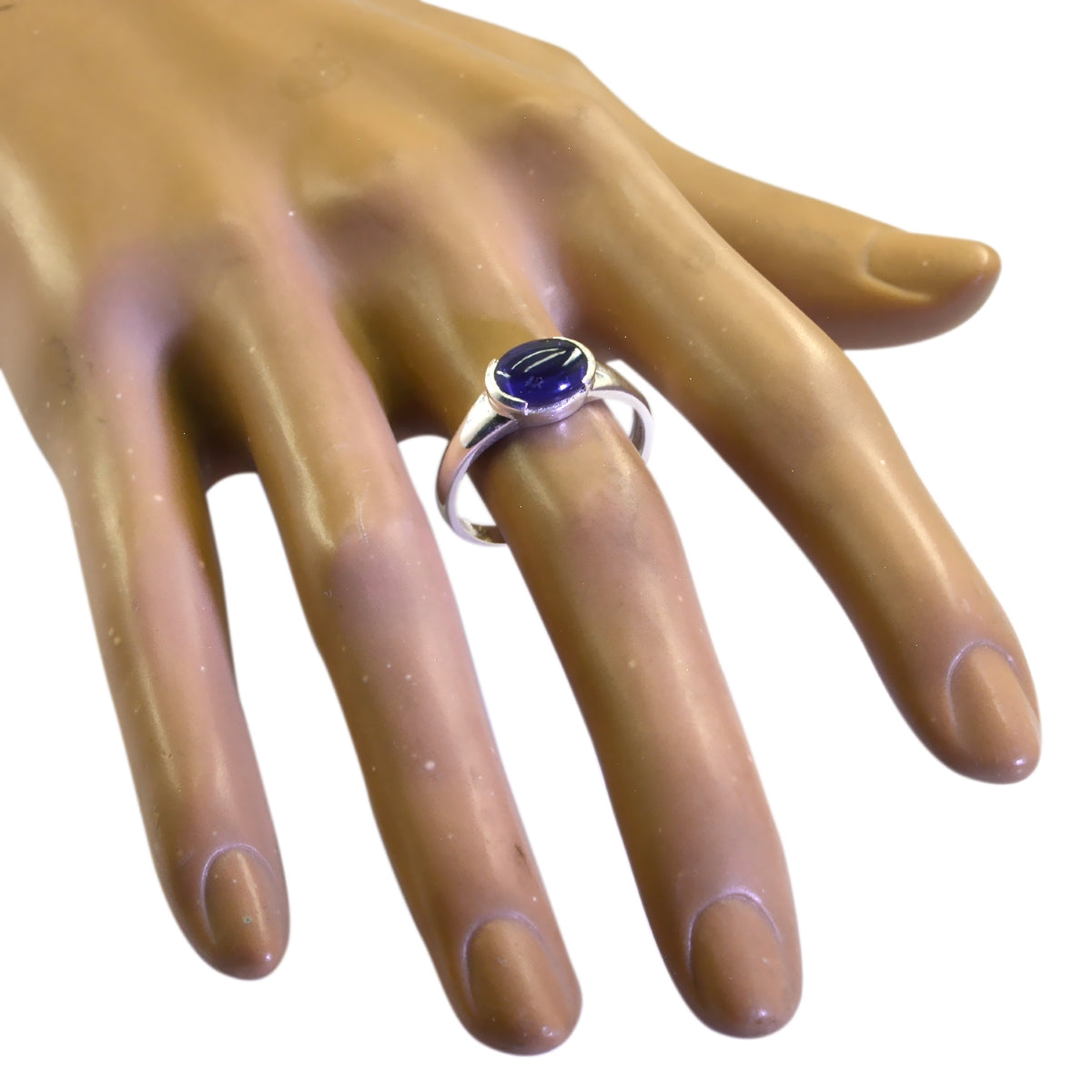 Bague délicate et sophistiquée en argent sterling américain avec solitaire en améthyste et pierre précieuse violette Image secondaire du produit