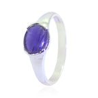 Amethyst Solitaire American Sterling Silver Purple Gemstone Delicate Sophisticated Ring Jewellery
