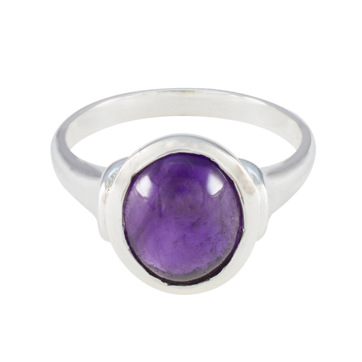 Amethyst Solitaire Egyptian 92.5 Silver Purple Gems Slim Heritage Ring Jewelry
