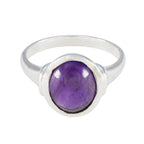 Amethyst Solitaire Egyptian 92.5 Silver Purple Gems Slim Heritage Ring Jewelry