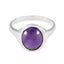 Amethyst Solitaire Egyptian 92.5 Silver Purple Gems Slim Heritage Ring Jewelry