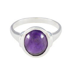 Amethyst Solitaire Egyptian 92.5 Silver Purple Gems Slim Heritage Ring Jewelry