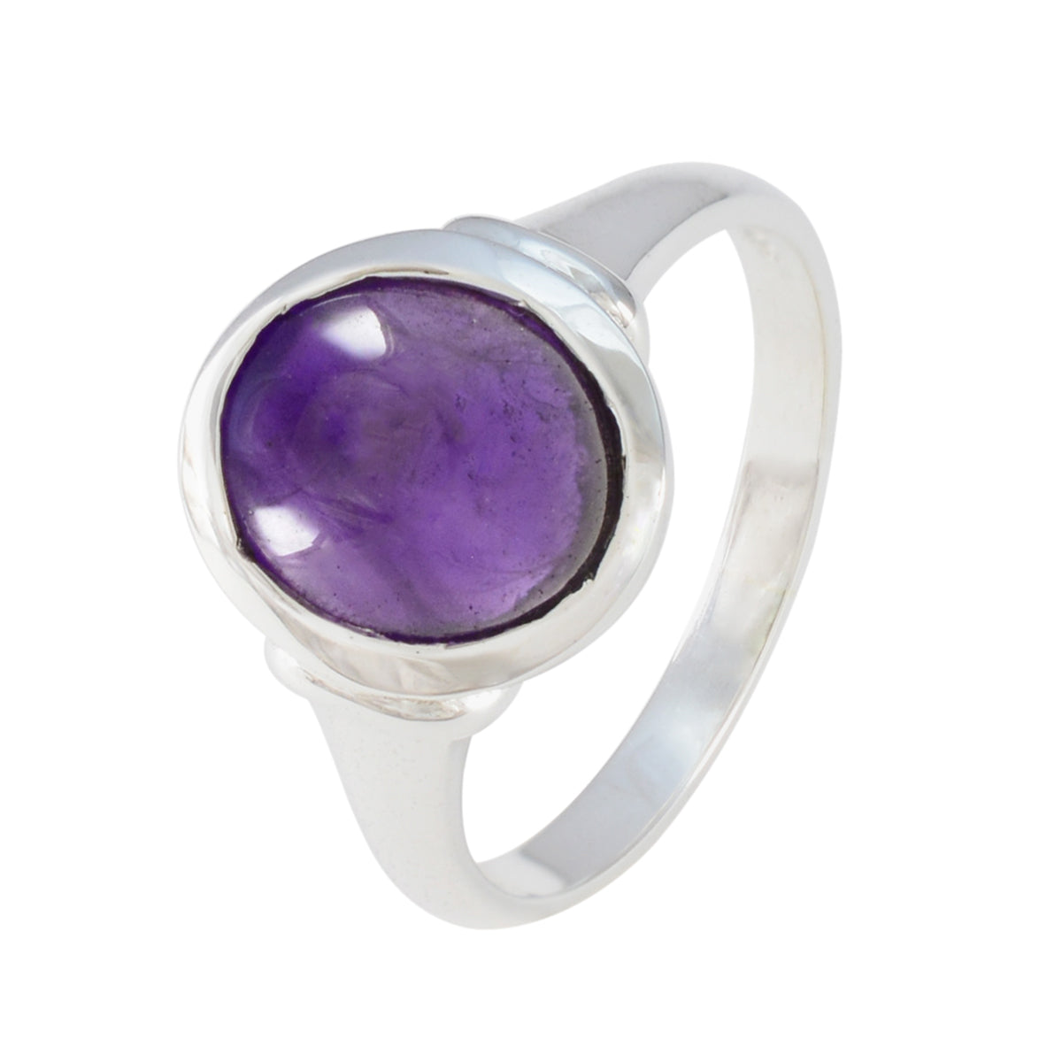 Amethyst Solitaire Egyptian 92.5 Silver Purple Gems Slim Heritage Ring Jewelry