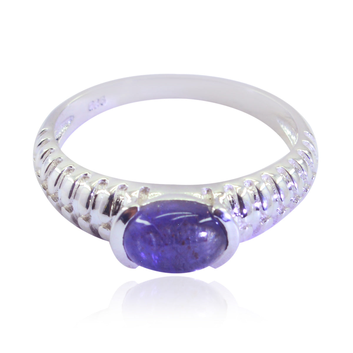 Amethyst Solitaire Korean 92.5 Silver Purple Gemstones Whisper thin Trendy Ring Jewellery Image principale du produit