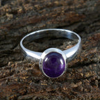 Amethyst Solitaire African 925 Silver Purple Gemstone Classic Graceful Ring Jewelry