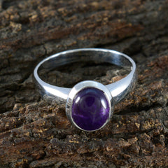 Amethyst Solitaire African 925 Silver Purple Gemstone Classic Graceful Ring Jewelry