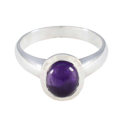 Amethyst Solitaire African 925 Silver Purple Gemstone Classic Graceful Ring Jewelry