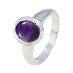 Amethyst Solitaire African 925 Silver Purple Gemstone Classic Graceful Ring Jewelry