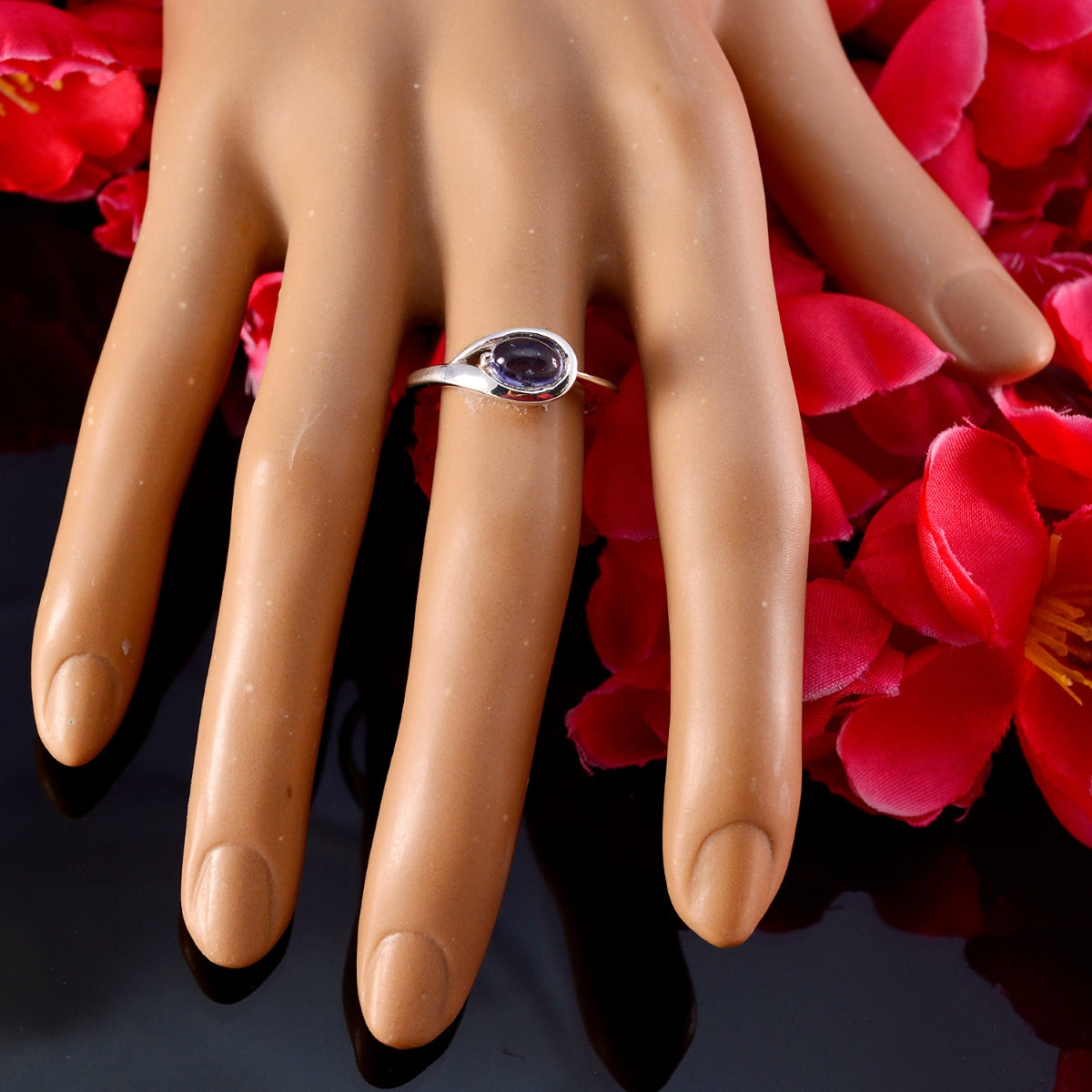 Amethyst Solitaire Turkish 925 Sterling Silver Purple Gemstone Delicate Sophisticated Ring Jewelry