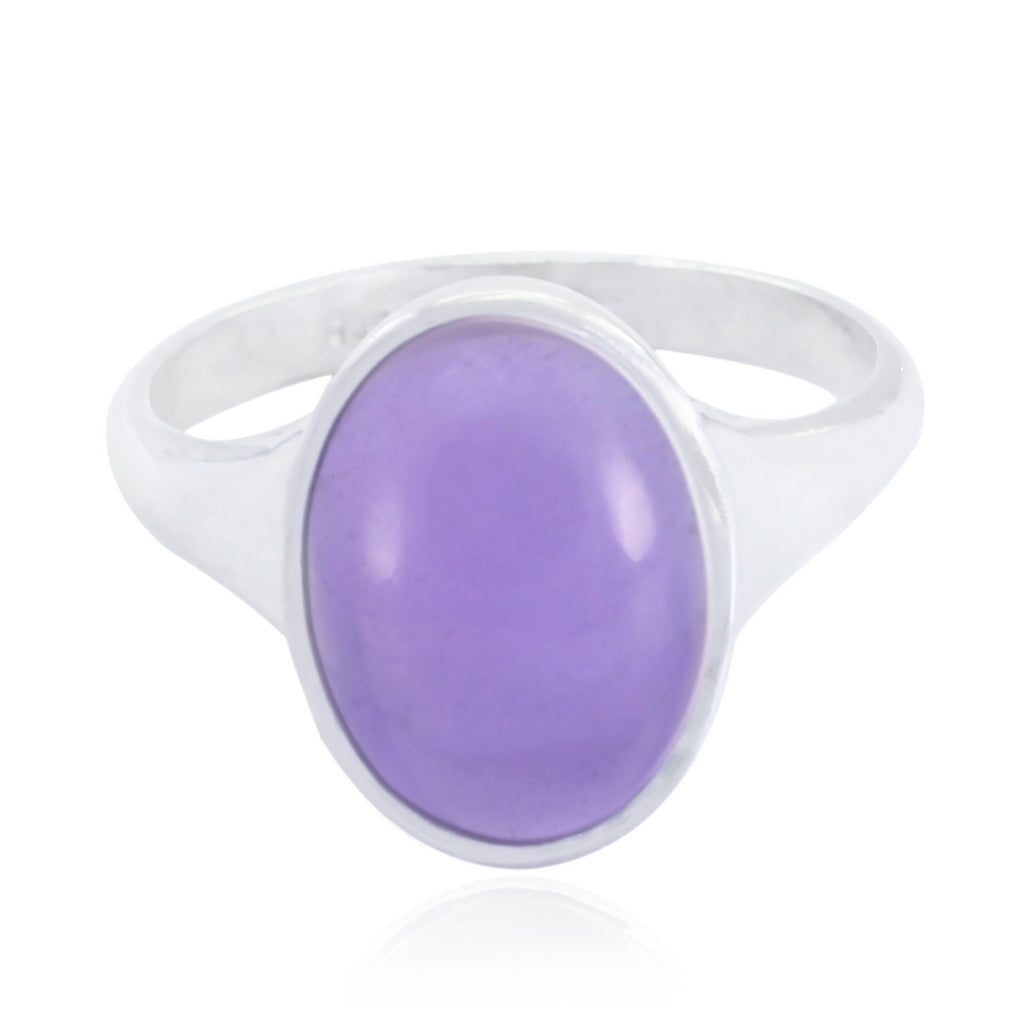 Amethyst Solitaire Egyptian Sterling Silver Purple Gemstone Minimal Abstract Ring Jewelry