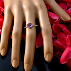 Amethyst Solitaire Korean 925 Sterling Silver Purple Gemstones Elegant  Twist Ring Jewellery