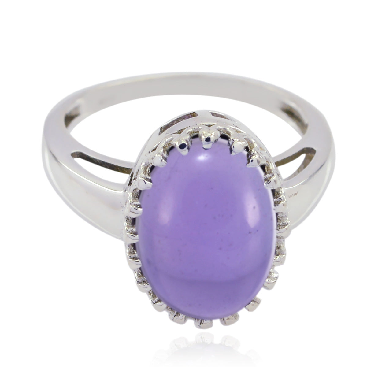 Amethyst Solitaire Russian Silver Purple Gems Minimal Ethnic Ring Jewellery Hoofdafbeelding