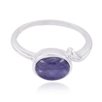Amethyst Solitaire American Silver Purple Gemstones Whisper thin Abstract Ring Jewellery