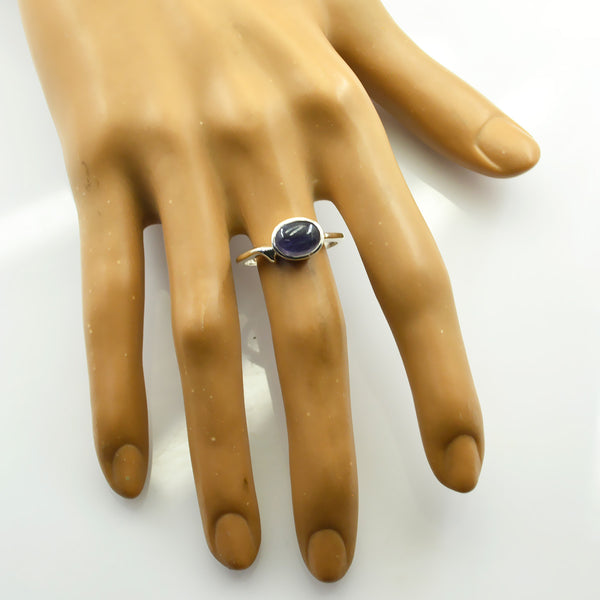 Amethyst Solitaire American Silver Purple Gemstones Whisper thin Abstract Ring Jewellery