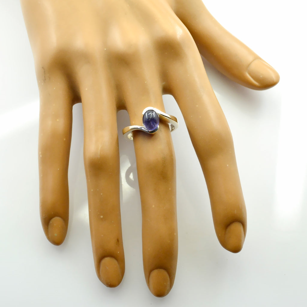 Amethyst Solitaire Korean 925 Silver Purple Gemstone Whisper thin Trendy Ring Jewellery