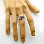 Amethyst Solitaire Korean 925 Silver Purple Gemstone Whisper thin Trendy Ring Jewellery