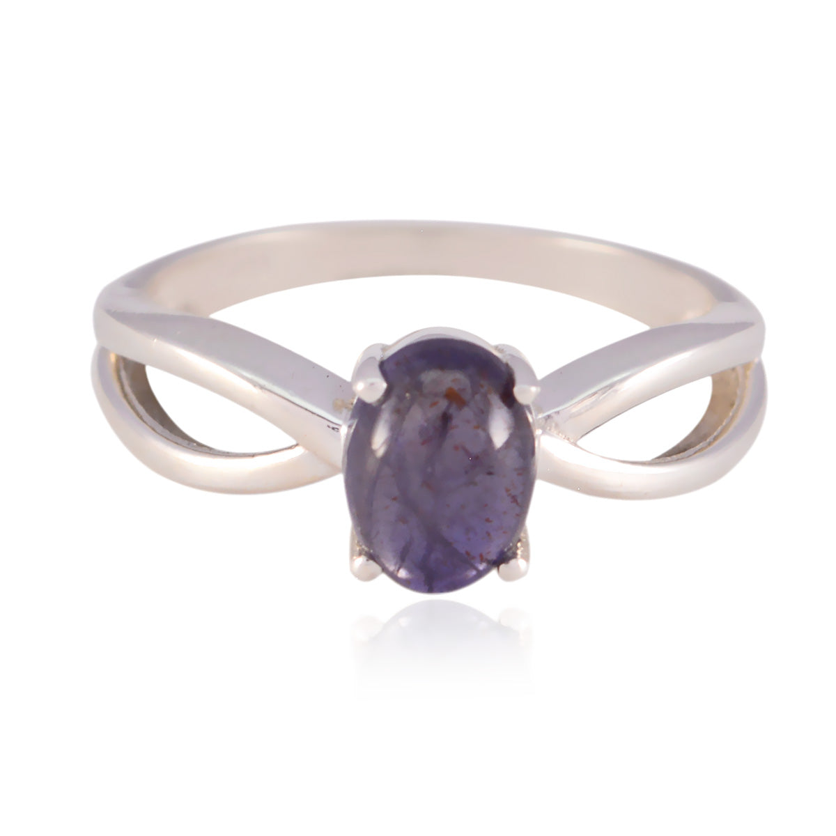 Amethyst Solitaire American Silver Purple Gemstone Delicate Feminine Ring Jewelry