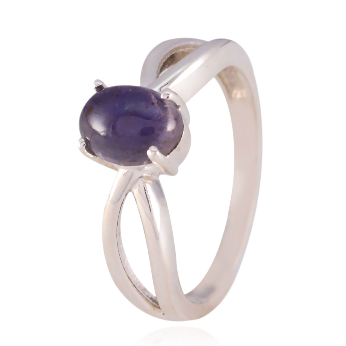 Amethyst Solitaire American Silver Purple Gemstone Delicate Feminine Ring Jewelry