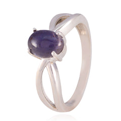 Amethyst Solitaire American Silver Purple Gemstone Delicate Feminine Ring Jewelry