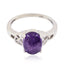Amethyst Solitaire Japanese Sterling Silver Purple Gemstone Whisper thin Contemporary Ring Jewelry