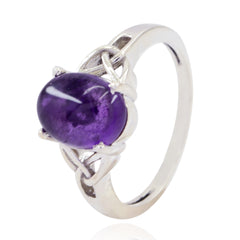 Amethyst Solitaire Japanese Sterling Silver Purple Gemstone Whisper thin Contemporary Ring Jewelry