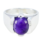 Amethyst Solitaire German 92.5 Silver Purple Gemstone Statement Artisan Ring Jewelry