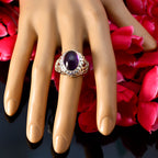 Amethyst Solitaire Italian 925 Sterling Silver Purple Gemstone Mid weight Filigree Ring Jewellery