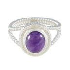 Amethyst Solitaire Australian Sterling Silver Purple Gemstones Classic Rope Wire Ring Jewelry
