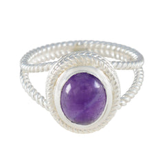 Amethyst Solitaire Australian Sterling Silver Purple Gemstones Classic Rope Wire Ring Jewelry