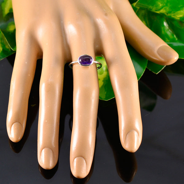 Amethyst Solitaire Turkish Silver Purple Gemstone Elegant  Graceful Ring Jewelry