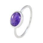 Amethyst Solitaire Turkish Silver Purple Gemstone Elegant  Graceful Ring Jewelry