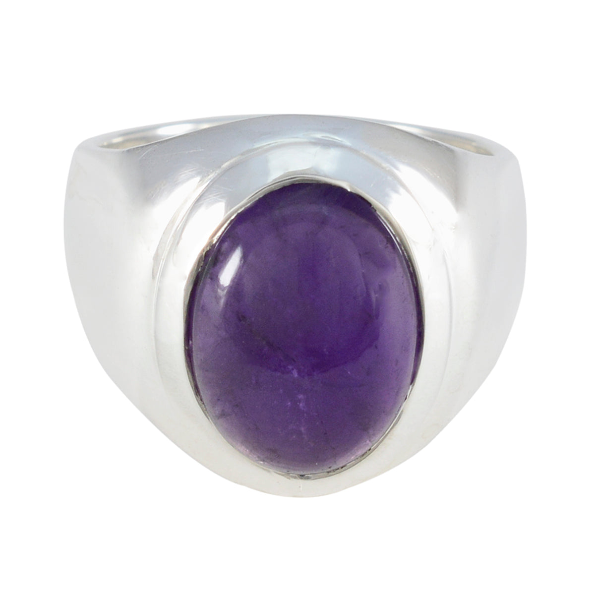 Amethyst Solitaire Indian 925 Silver Purple Gems Essential  Trendy Ring Jewelry Huvudsaklig produktbild