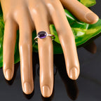 Amethyst Solitaire Korean 925 Sterling Silver Purple Gemstones Dainty Modern Ring Jewellery