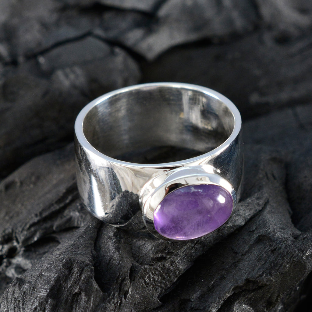 Amethyst Solitaire African 925 Silver Purple Gems Versatile Armor Band Jewelry
