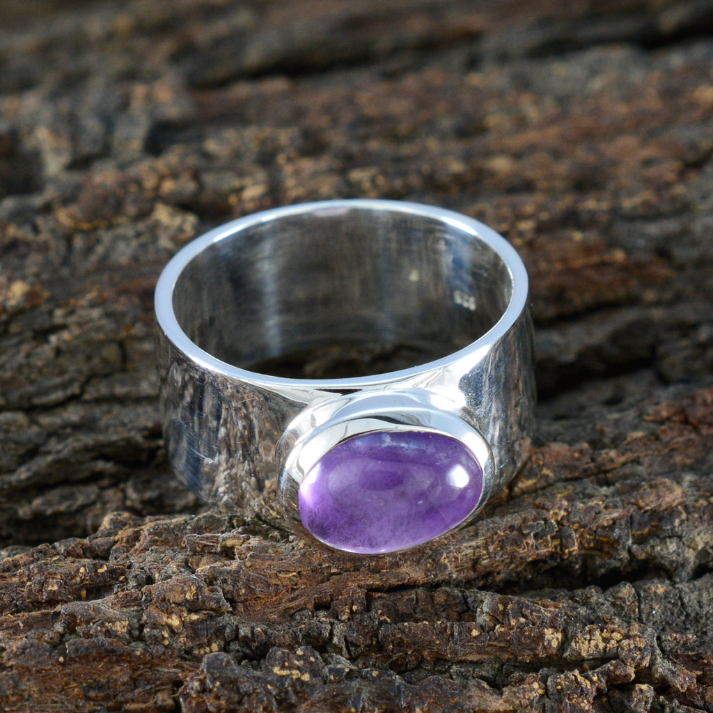 Amethyst Solitaire African 925 Silver Purple Gems Versatile Armor Band Jewelry