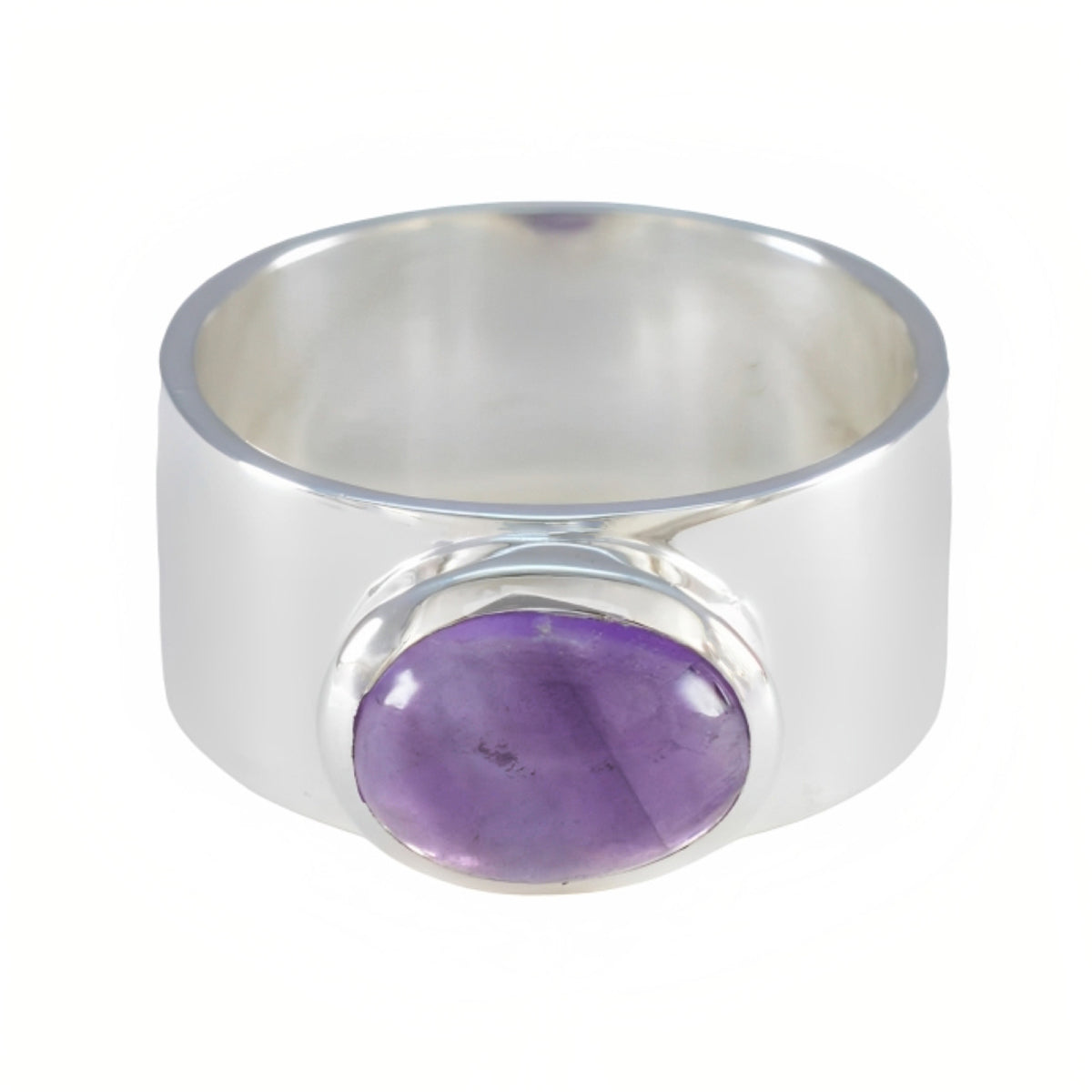 Amethyst Solitär Afrikanischer 925 Silber Lila Edelsteine Vielseitiger Panzerband Schmuck Hauptbild