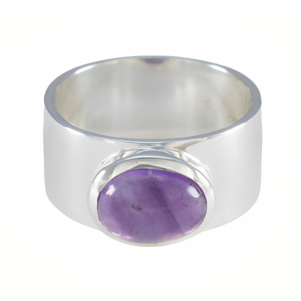 Amethyst Solitaire African 925 Silver Purple Gems Versatile Armor Band Jewelry