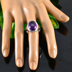 Amethyst Solitaire Egyptian 925 Silver Purple Gemstone Versatile Artisan Ring Jewelry