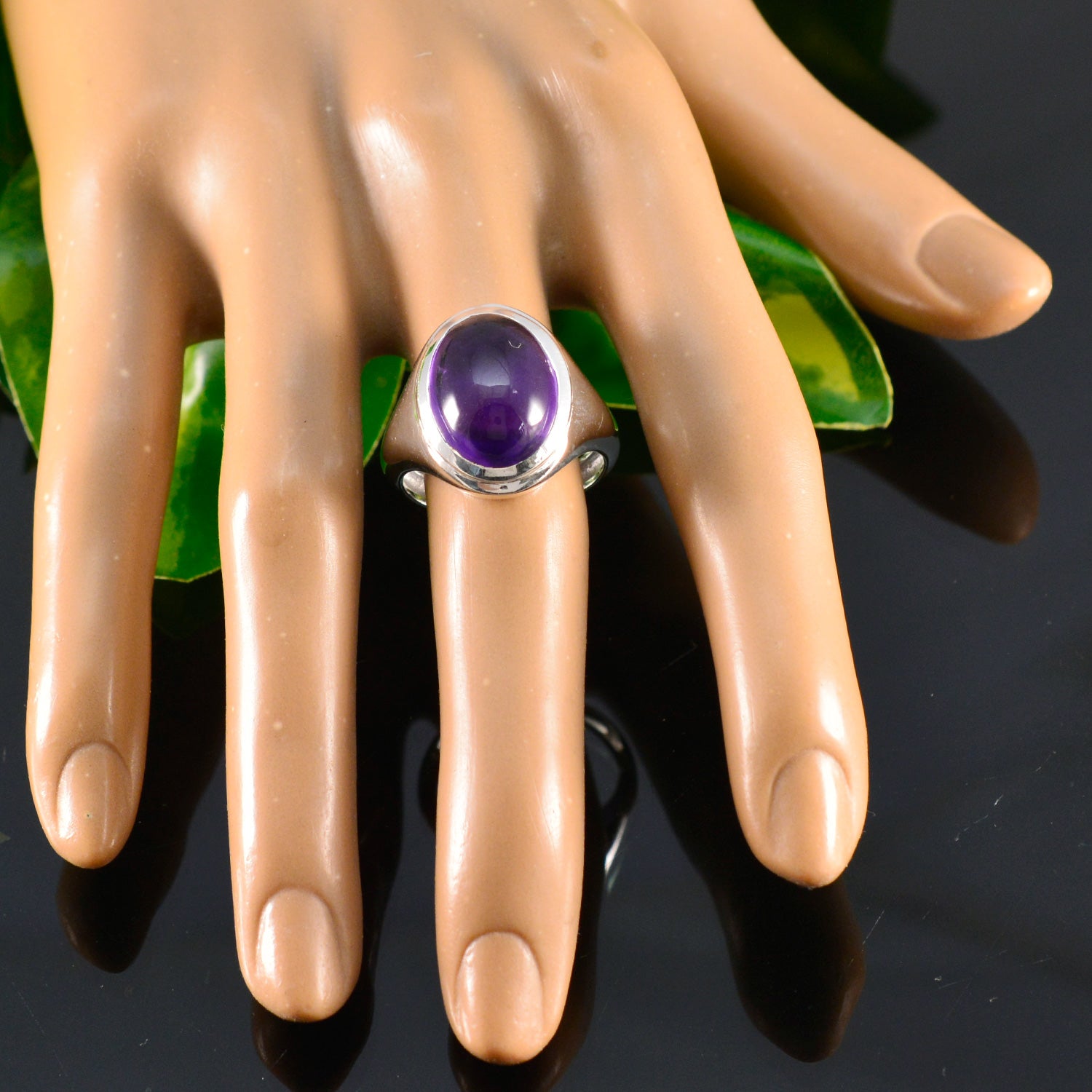 Amethyst Solitaire Egyptian 925 Silver Purple Gemstone Versatile Artisan Ring Jewelry