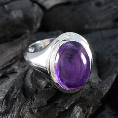 Amethyst Solitaire Egyptian 925 Silver Purple Gemstone Versatile Artisan Ring Jewelry