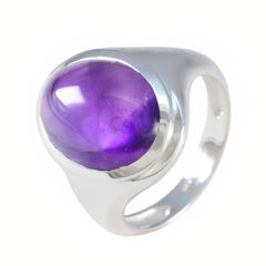 Amethyst Solitaire Egyptian 925 Silver Purple Gemstone Versatile Artisan Ring Jewelry