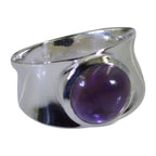 Amethyst Solitaire Moroccan 925 Sterling Silver Purple Gemstone Slim Abstract Ring Jewellery